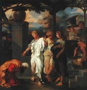 Sebastien Bourdon Abraham and three angels oil painting reproduction